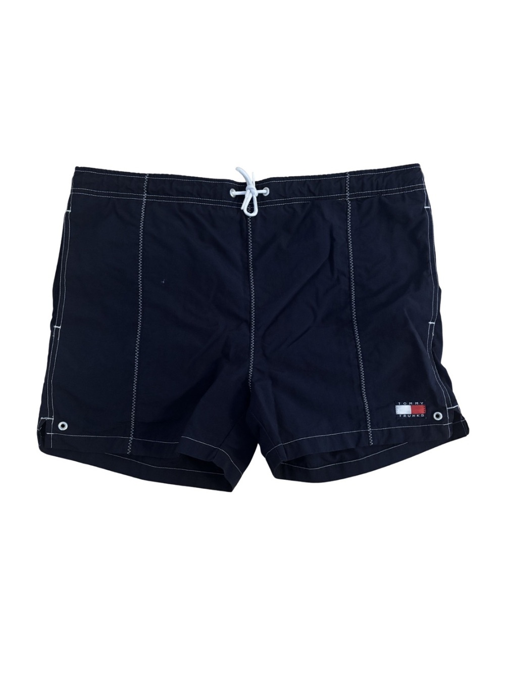 Tommy Hilfiger Navy Swim Trunks with White Stitching